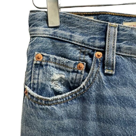 Levi's Ribcage Straight Ankle Jeans Size 24 Button fly distressed - Picture 12 of 16